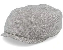 Hatteras Virgin Wool/Linen Light Grey Flat Cap - Stetson