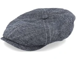 6-Panel Cap Linen/Silk Denim Flat Cap - Stetson