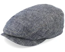 Driver Cap Linen/Silk Navy Flat Cap - Stetson