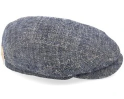 Driver Cap Linen/Silk Navy Flat Cap - Stetson -Fashion Hat Discount Store 4063633081286 3