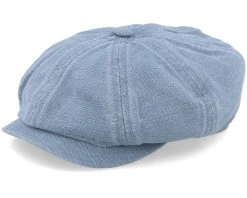 Hatteras Cotton/Linen Blue Flat Cap - Stetson