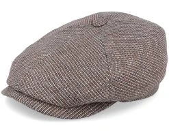 6-Panel Cap Virgin Wool/Linen Beige/Red/Blue Flat Cap - Stetson