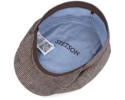 6-Panel Cap Virgin Wool/Linen Beige/Red/Blue Flat Cap - Stetson -Fashion Hat Discount Store 4063633084591 4