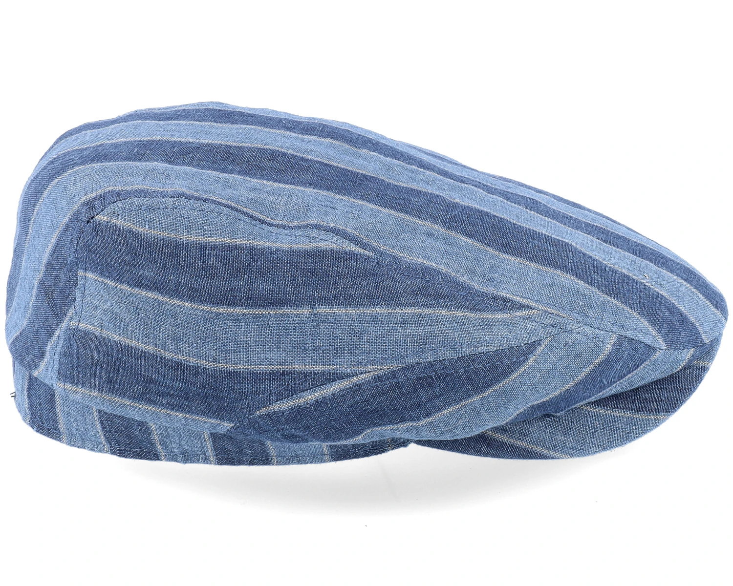 Driver Cap Linen Stripes Blue Flat Cap - Stetson 3 Driver Cap Linen Stripes Blue Flat Cap - Stetson - Image 3