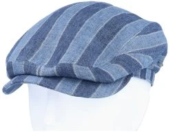 Driver Cap Linen Stripes Blue Flat Cap - Stetson 9 Driver Cap Linen Stripes Blue Flat Cap - Stetson -Fashion Hat Discount Store 4063633085130 5