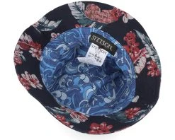 Linen Flowers Navy Bucket - Stetson -Fashion Hat Discount Store 4063633085345 4