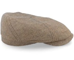 6-Panel Cap Silk/Cotton Khaki Flat Cap - Stetson -Fashion Hat Discount Store 4063633089237 3