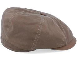 Hatteras Waxed Organic Cotton Brown Flat Cap - Stetson -Fashion Hat Discount Store 4063633091711 3