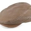 Driver Cap Waxed Brown Flat Cap - Stetson