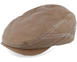 Driver Cap Waxed Brown Flat Cap - Stetson