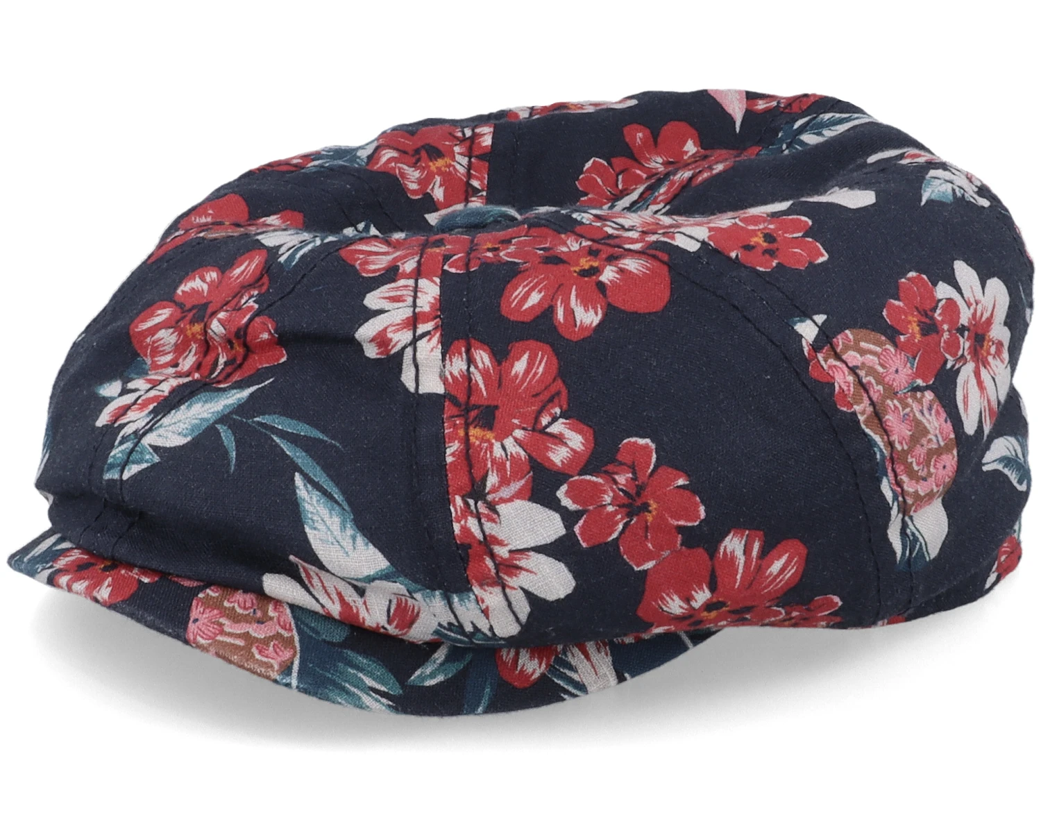 Hatteras Linen Flowers Navy Flat Cap - Stetson 1 Hatteras Linen Flowers Navy Flat Cap - Stetson