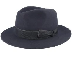 Traveller Woolfelt Navy Fedora - Stetson