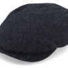 Driver Cap Wool Herringbone Black Flat Cap - Stetson