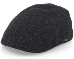 Texas 1 Wool Herringbone Black Flat Cap - Stetson