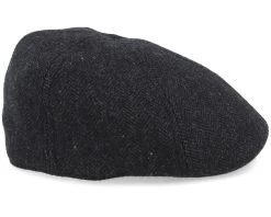 Texas 1 Wool Herringbone Black Flat Cap - Stetson -Fashion Hat Discount Store 4063633097102 3