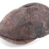 6-panel Cap Pigskin Brown Flat Cap - Stetson