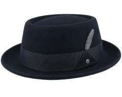 Woolfelt 1 Black Pork Pie - Stetson