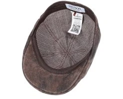Texas Pig Skin Brown Flat Cap - Stetson -Fashion Hat Discount Store 4063633101250 4