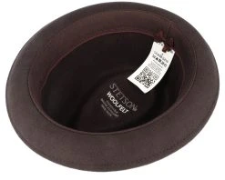 Player 1 Woolfelt Brown Fedora - Stetson -Fashion Hat Discount Store 4063633102448 4