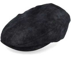 Kent Ef Pigskin Black Earflap Flatcap - Stetson