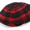 Hatteras Shadow Plaid Red/Black Flat Cap - Stetson