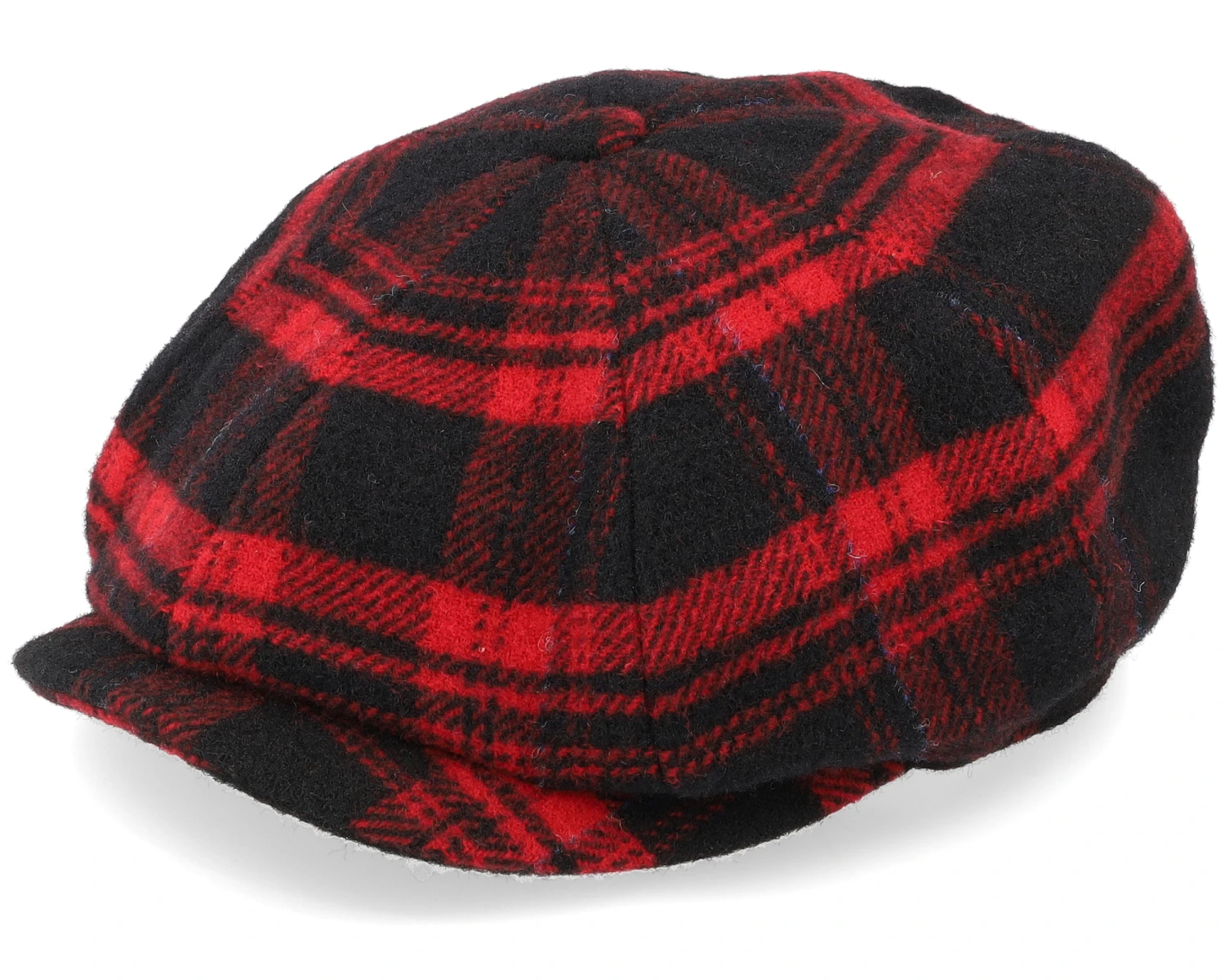 Hatteras Shadow Plaid Red/Black Flat Cap - Stetson 1 Hatteras Shadow Plaid Red/Black Flat Cap - Stetson