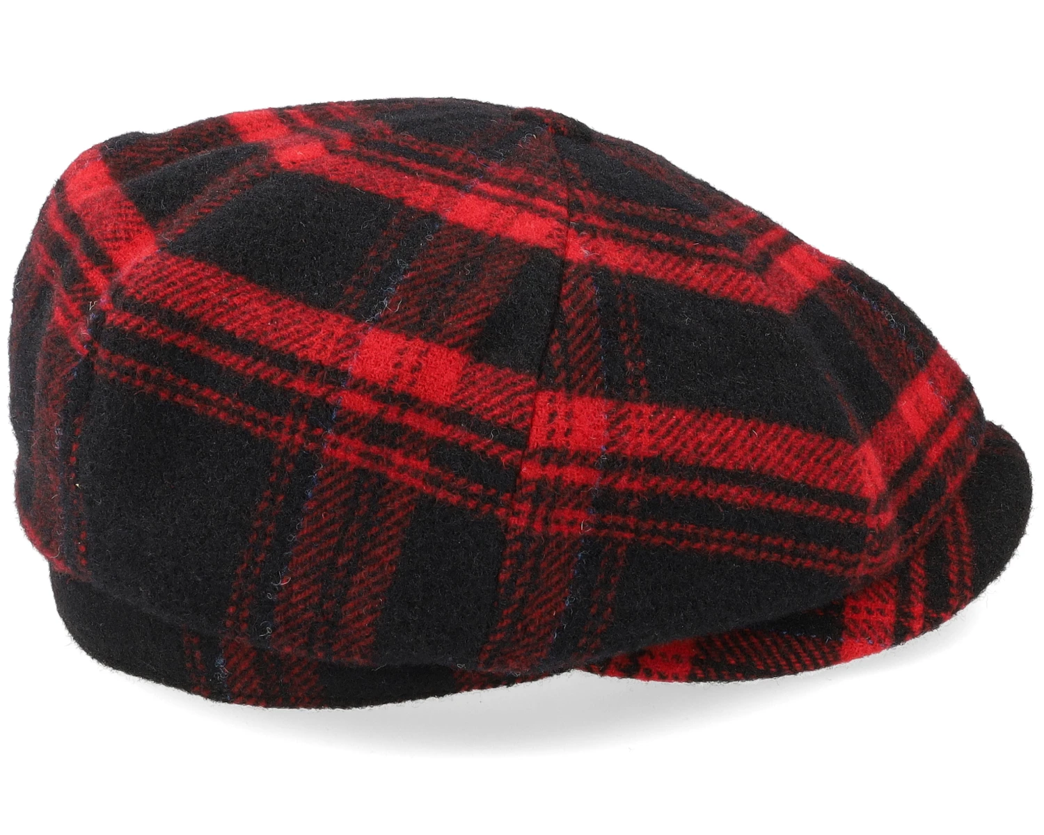Hatteras Shadow Plaid Red/Black Flat Cap - Stetson 3 Hatteras Shadow Plaid Red/Black Flat Cap - Stetson - Image 3