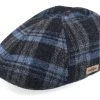 Texas Shadow Plaid Blue Flatcap - Stetson