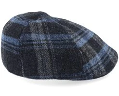 Texas Shadow Plaid Blue Flatcap - Stetson -Fashion Hat Discount Store 4063633107412 3