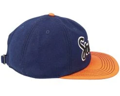 Baseball Cap Retro Script 29 Navy/Orange Strapback - Stetson -Fashion Hat Discount Store 4063633112324 4