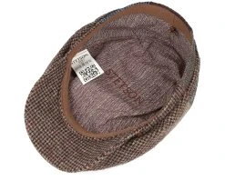 Driver Cap Patchwork Brown Flat Cap - Stetson -Fashion Hat Discount Store 4063633113420 4