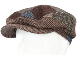 Driver Cap Patchwork Brown Flat Cap - Stetson -Fashion Hat Discount Store 4063633113420 5