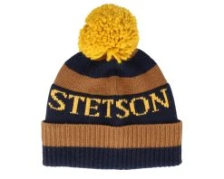 Beanie 26 Navy/Brown Pom - Stetson
