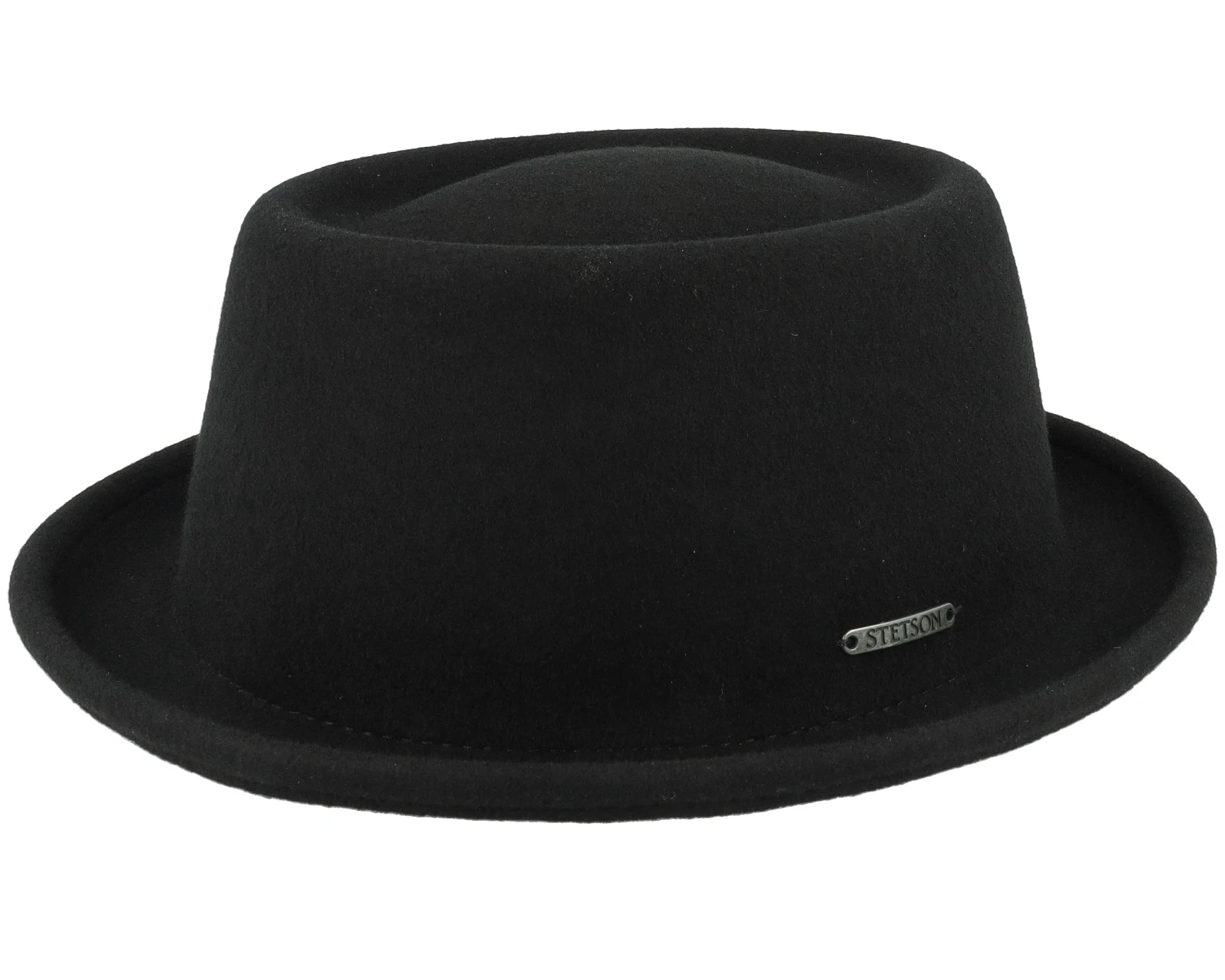 Woolfelt Black Pork Pie - Stetson 1 Woolfelt Black Pork Pie - Stetson
