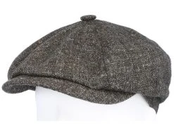 Hatteras Virgin Wool/Linen Charcoal Flat Cap - Stetson 9 Hatteras Virgin Wool/Linen Charcoal Flat Cap - Stetson -Fashion Hat Discount Store 4063633116933 5
