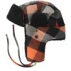 Bomber Cap Wool Check Black/Orange Trapper - Stetson