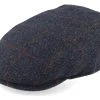 Driver Cap Wool Grey Herringbone Flat Cap - Stetson
