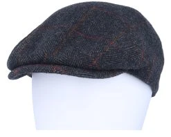 Driver Cap Wool Grey Herringbone Flat Cap - Stetson -Fashion Hat Discount Store 4063633118050 5
