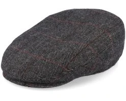 Driver Cap Wool Beige Herringbone Flat Cap - Stetson