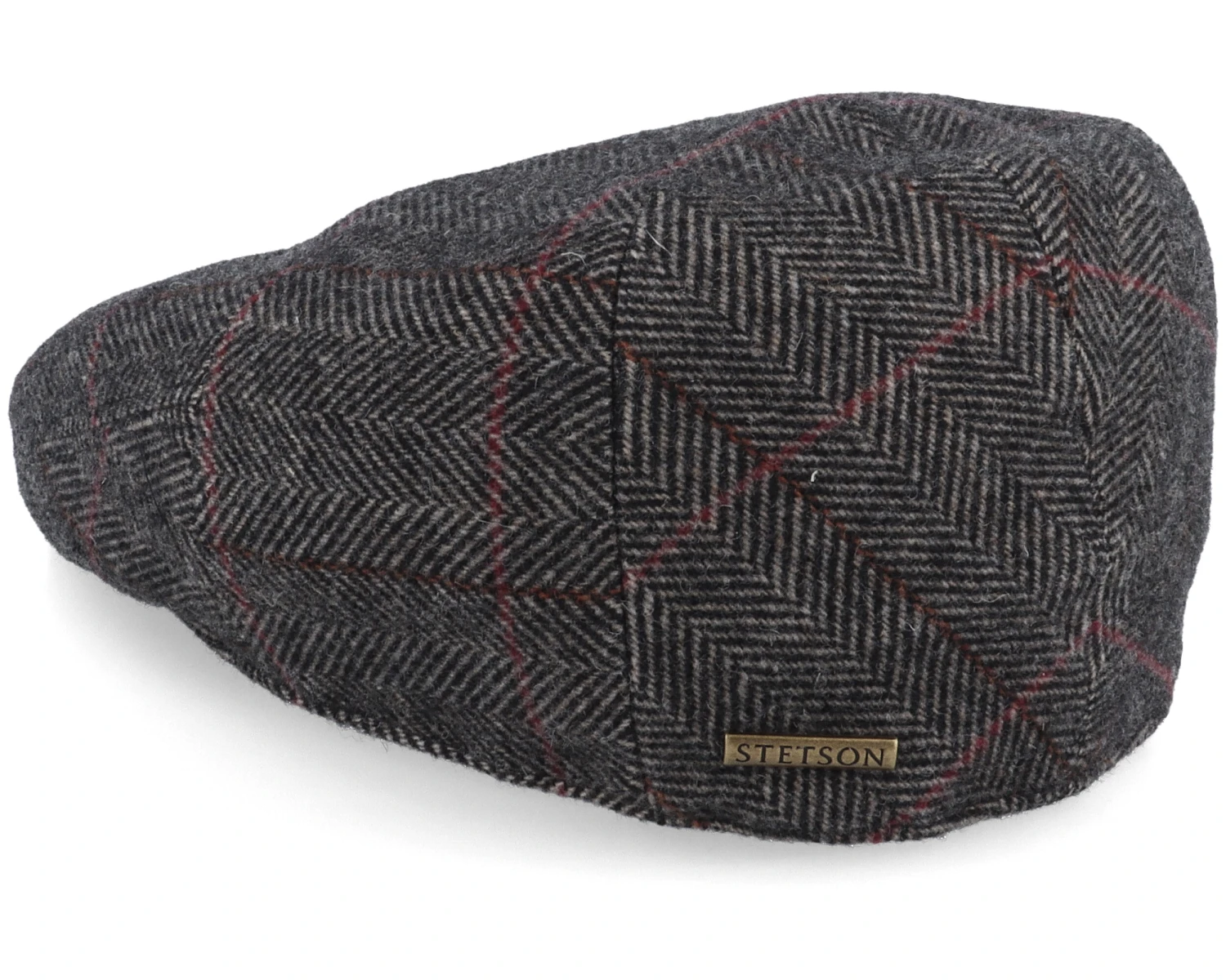 Driver Cap Wool Beige Herringbone Flat Cap - Stetson 2 Driver Cap Wool Beige Herringbone Flat Cap - Stetson - Image 2