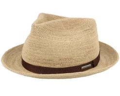 Fedora Raffia Crochet Beige Straw Hat - Stetson