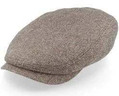 Driver Cap Silk Brown Flat Cap - Stetson