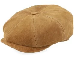 Hatteras Calf Split Brown Flat Cap - Stetson