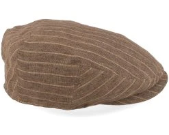 Kent Linen Pinstripe Brown Flat Cap - Stetson -Fashion Hat Discount Store 4063633126192 3