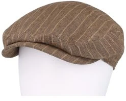 Kent Linen Pinstripe Brown Flat Cap - Stetson -Fashion Hat Discount Store 4063633126192 5
