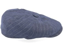 Hatteras Linen Pinstripe Blue Flat Cap - Stetson -Fashion Hat Discount Store 4063633126406 3