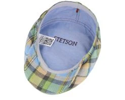 Driver Cap Linen Check Multicolor Flat Cap - Stetson -Fashion Hat Discount Store 4063633126932 4