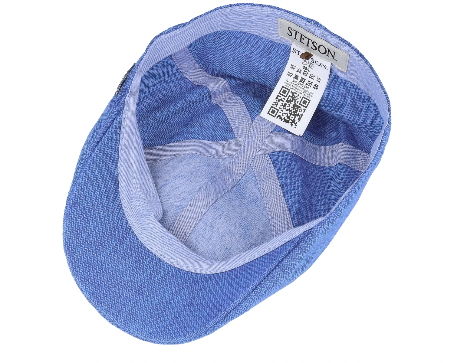 Texas Linen Herringbone Blue Flatcap - Stetson 4 Texas Linen Herringbone Blue Flatcap - Stetson - Image 4