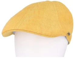 Texas Linen Herringbone Yellow Flatcap - Stetson -Fashion Hat Discount Store 4063633128448 5