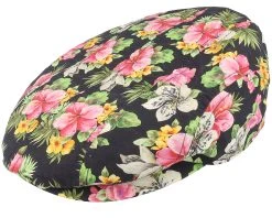 Ivy Cap Cotton Hawaii Print Floral Pattern Flat Cap - Stetson